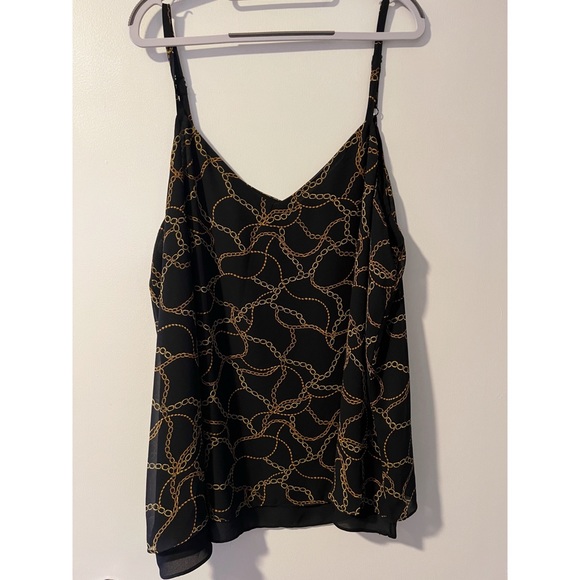 BLACK CHAIN PRINT DOUBLE LAYER CAMI - Picture 3 of 5